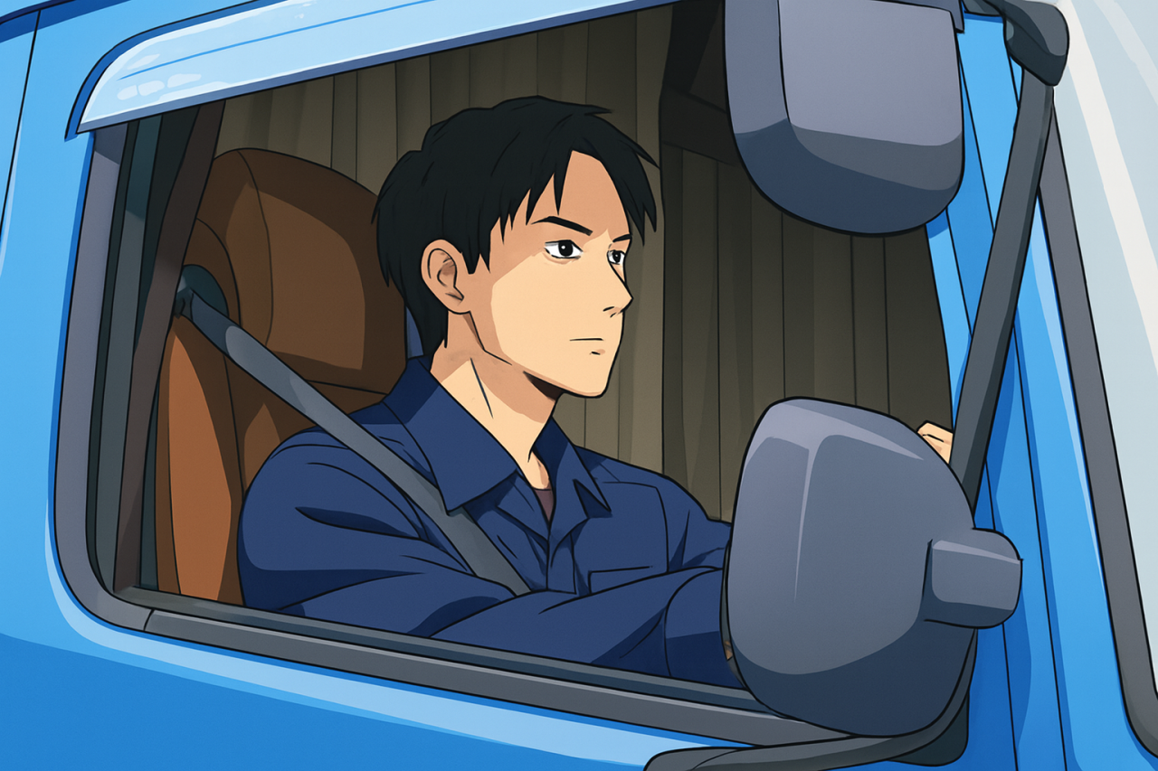 A male truck driver